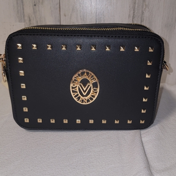 NWT Valentino Orlandi Black And Gold Studded Women's Bag